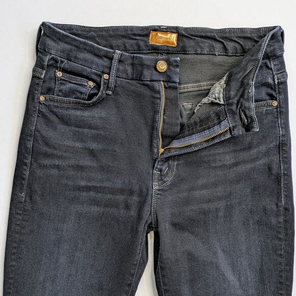 Mother Jeans Looker Womens 28 Charcoal Black Skinny High Waist Coffee Tea or Me - Picture 5 of 12